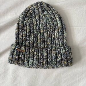 Free People Chunky Knit Beanie Gray Multi Color Womens Slouchy Winter Hat OS